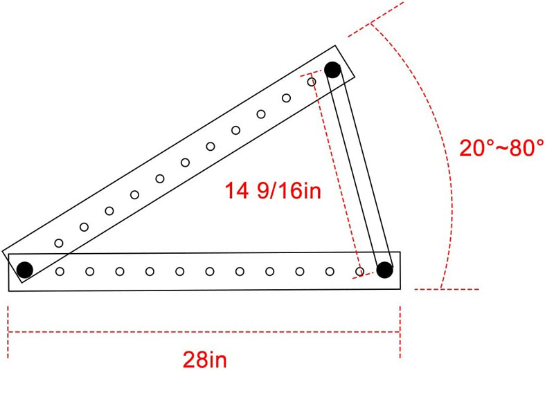 Staffe di montaggio inclinabili per pannello solare ad angolo regolabile