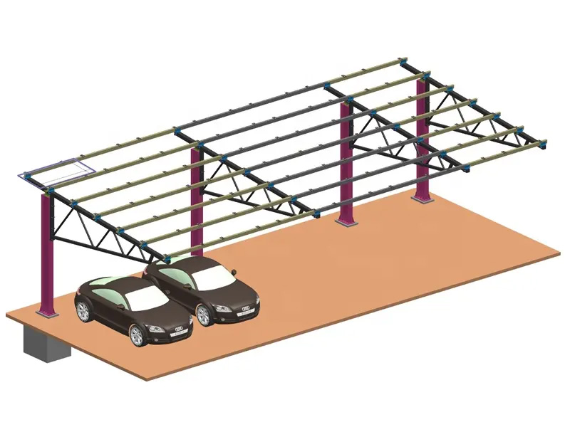 Sistema di montaggio a terra solare Parcheggio auto YRK-Carport04
