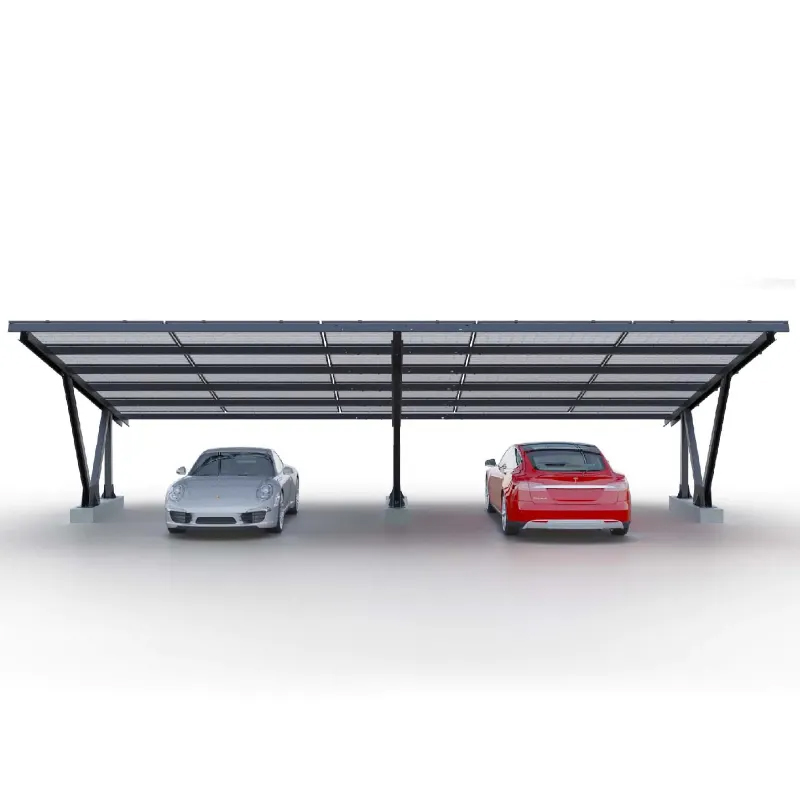Posto auto coperto in alluminio con pannello solare impermeabile YRK-Carport05