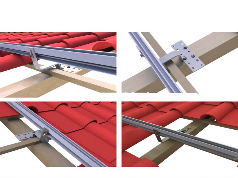 Sistema di staffe per struttura di montaggio con gancio solare per tetto YRK-Roof07