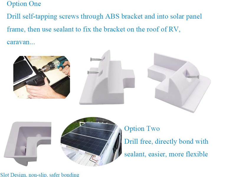 Staffe di montaggio per pannelli solari in ABS 4 Supporto per staffa angolare senza trapano YRK-ABS01