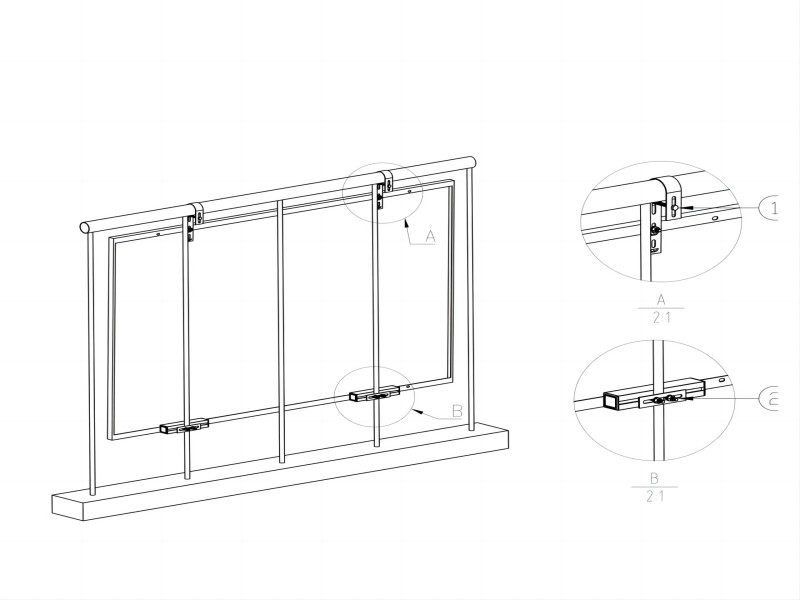 Sistema di montaggio per supporti zavorrati per balconi solari YRK-BB-04