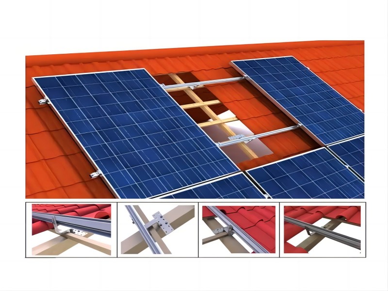 Sistema di staffe a gancio per tetto piano in acciaio inossidabile per tegole inclinate YRK Roof 06